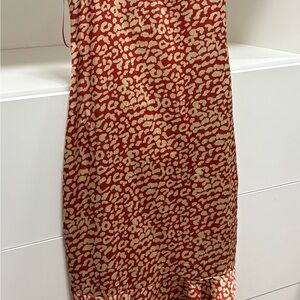 Fashion Nova Red and Cream Leopard Print Dress